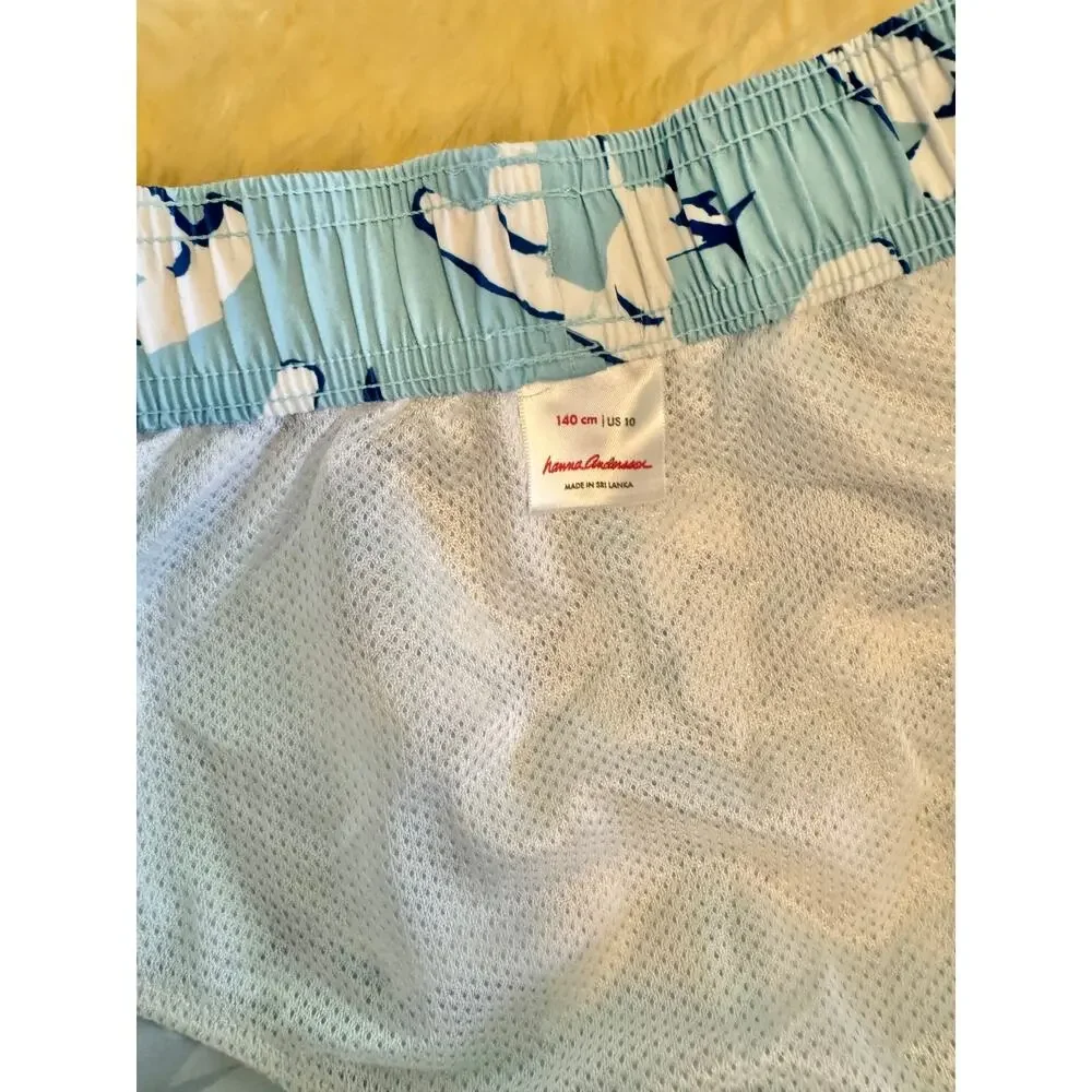 Hanna Andersson Swim Trunks Size‎ 140 / 10 Hammerhead Shark Print Bathing Suit